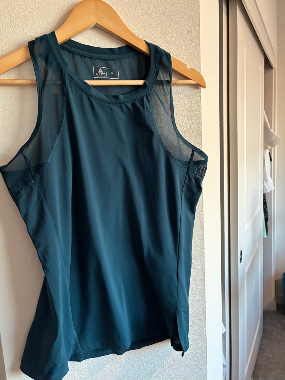 next Teal Mesh-Panel Sleeveless Active Tank